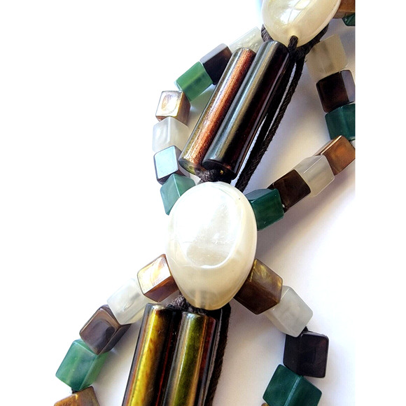 Vintage Boho Beaded Belt Multi Strand Coastal Cowgirl Festival L XL